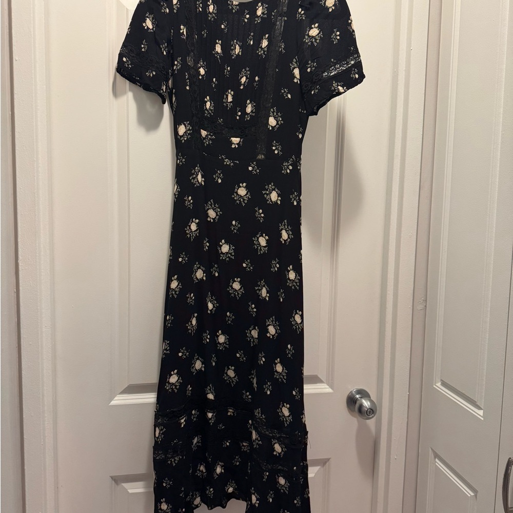 Reformation Black Floral Dress